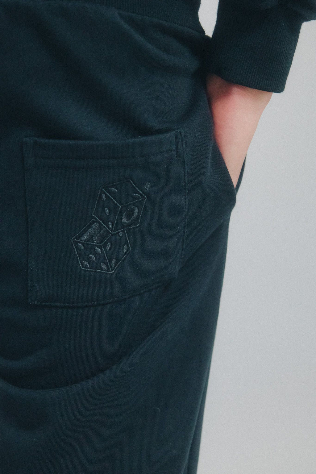 Dice Straight Leg Joggers (BLACK)