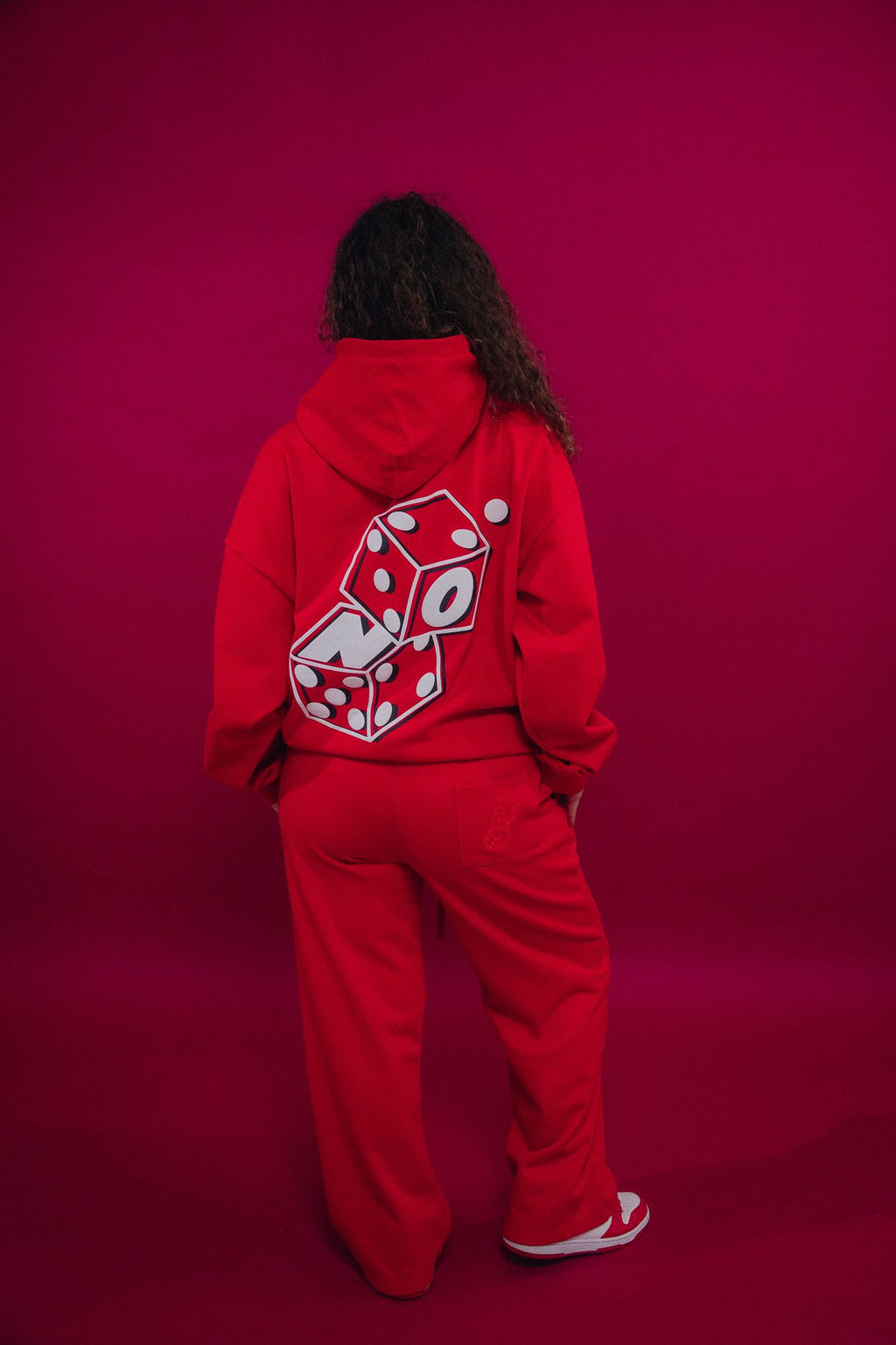 Dice Straight Leg Joggers (RED)