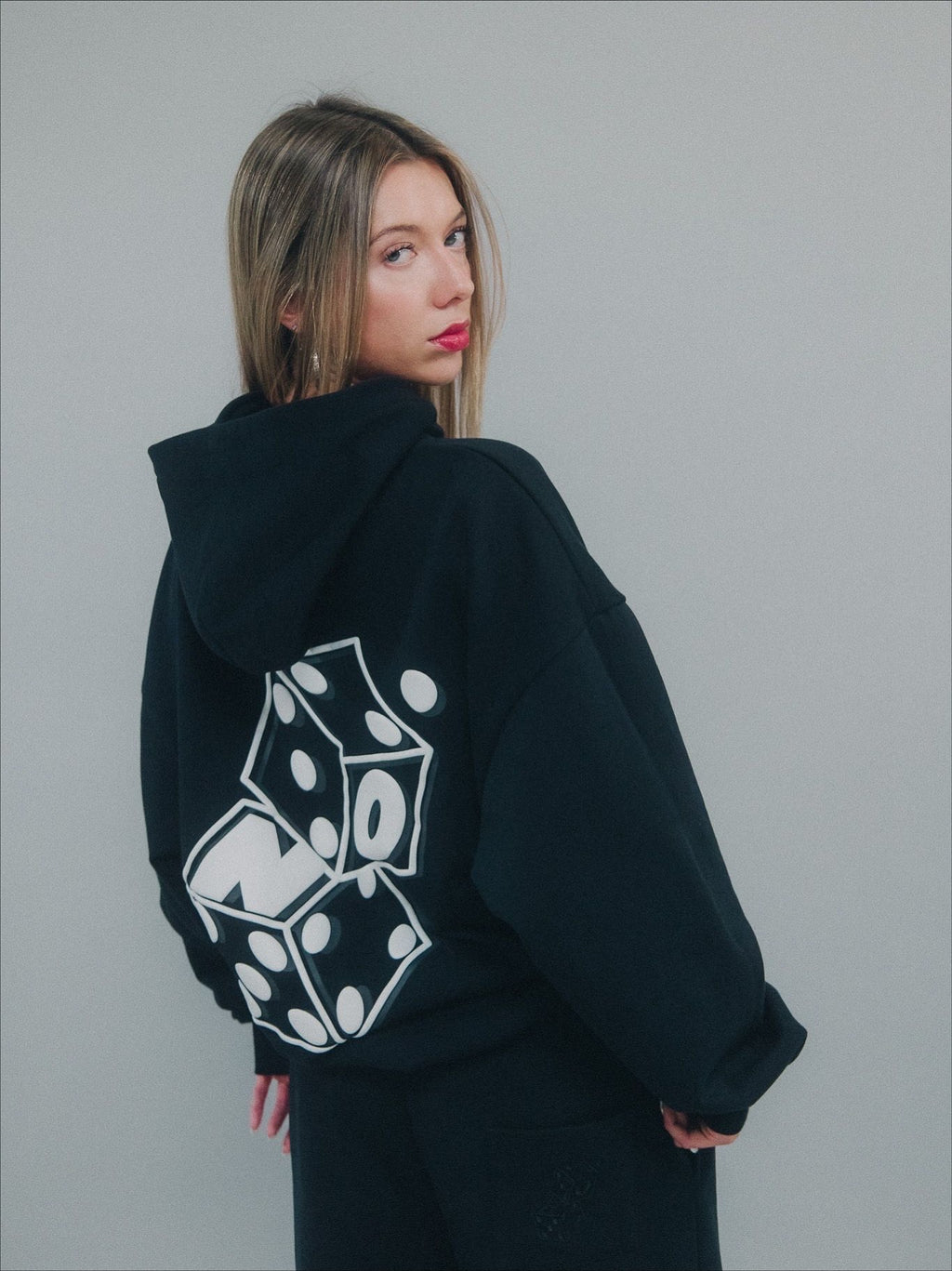 Dice Straight Leg Joggers (BLACK)