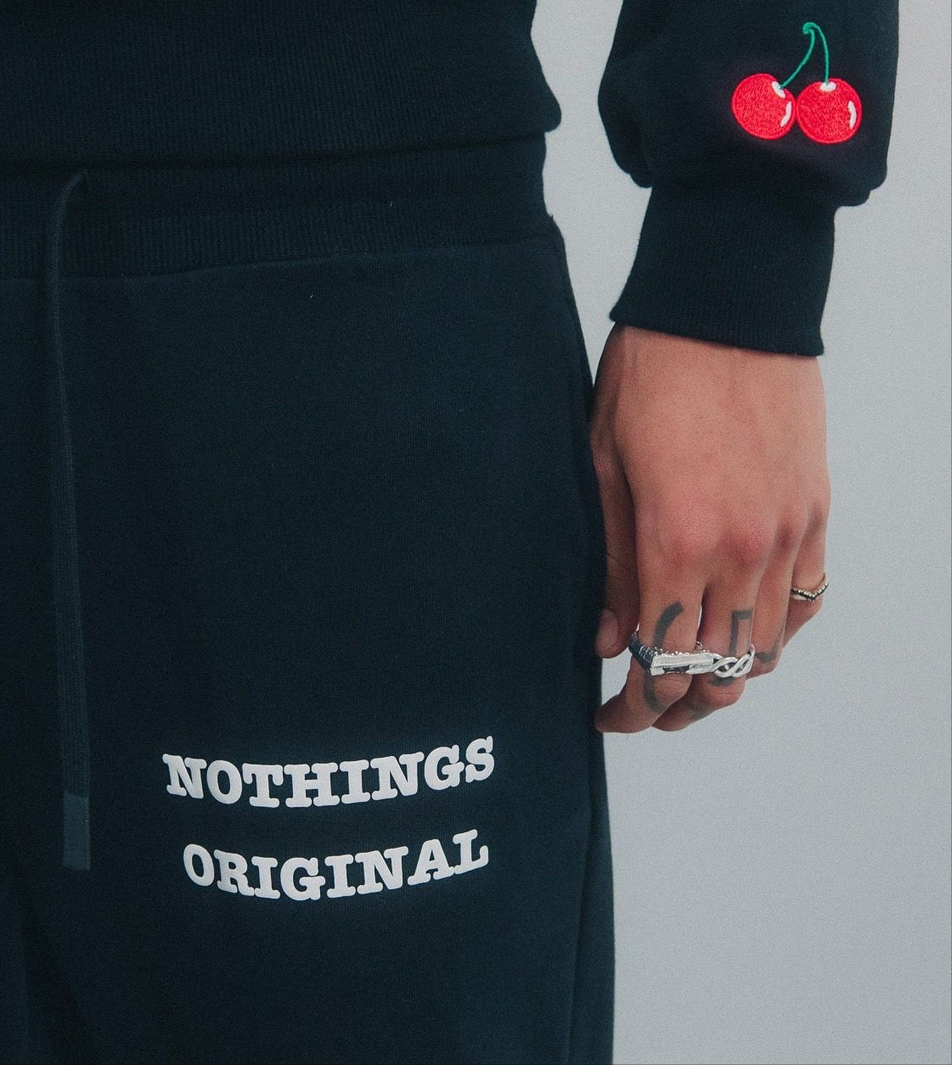 Dice Straight Leg Joggers (BLACK)