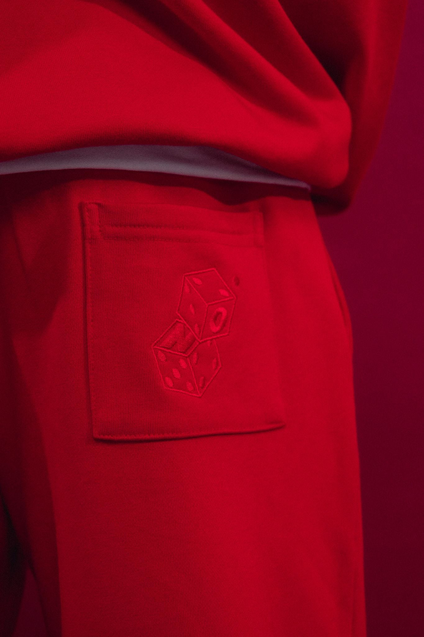 Dice Straight Leg Joggers (RED)